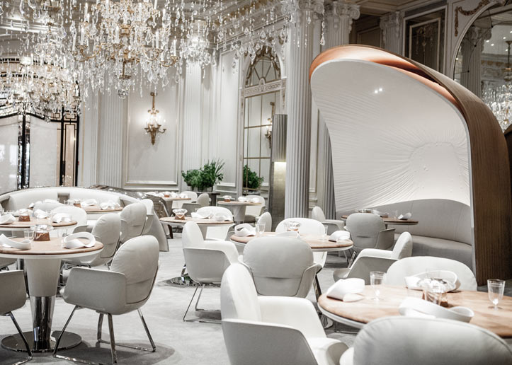 Futuristic and classically french hotel interior