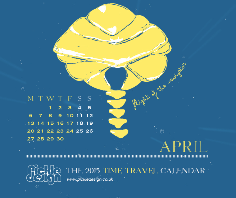 The April 2015 Time Travel Calendar featuring Flight of the Navigator