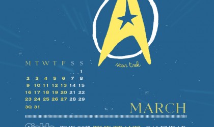 The March 2015 Time Travel Calendar featuring Star Trek