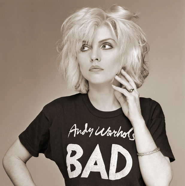 Debbie Harry in Andy Warhol's Bad T-Shirt, Old Street Studio, London, 1979, by Brian Aris