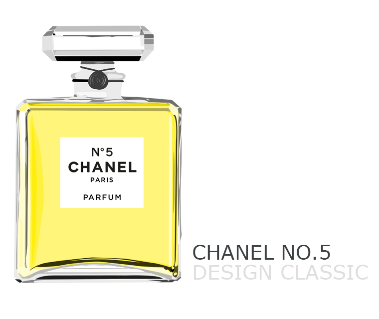 Our illustration of Chanel No.5 perfume design classic