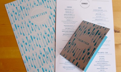 Stationery design for Trewithen Restaurant