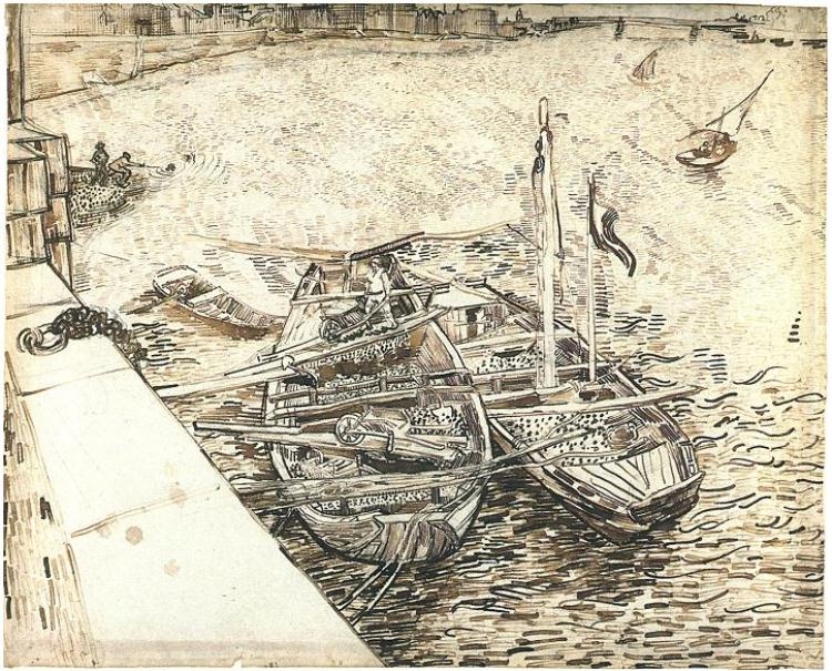 Van Gogh drawing of boats