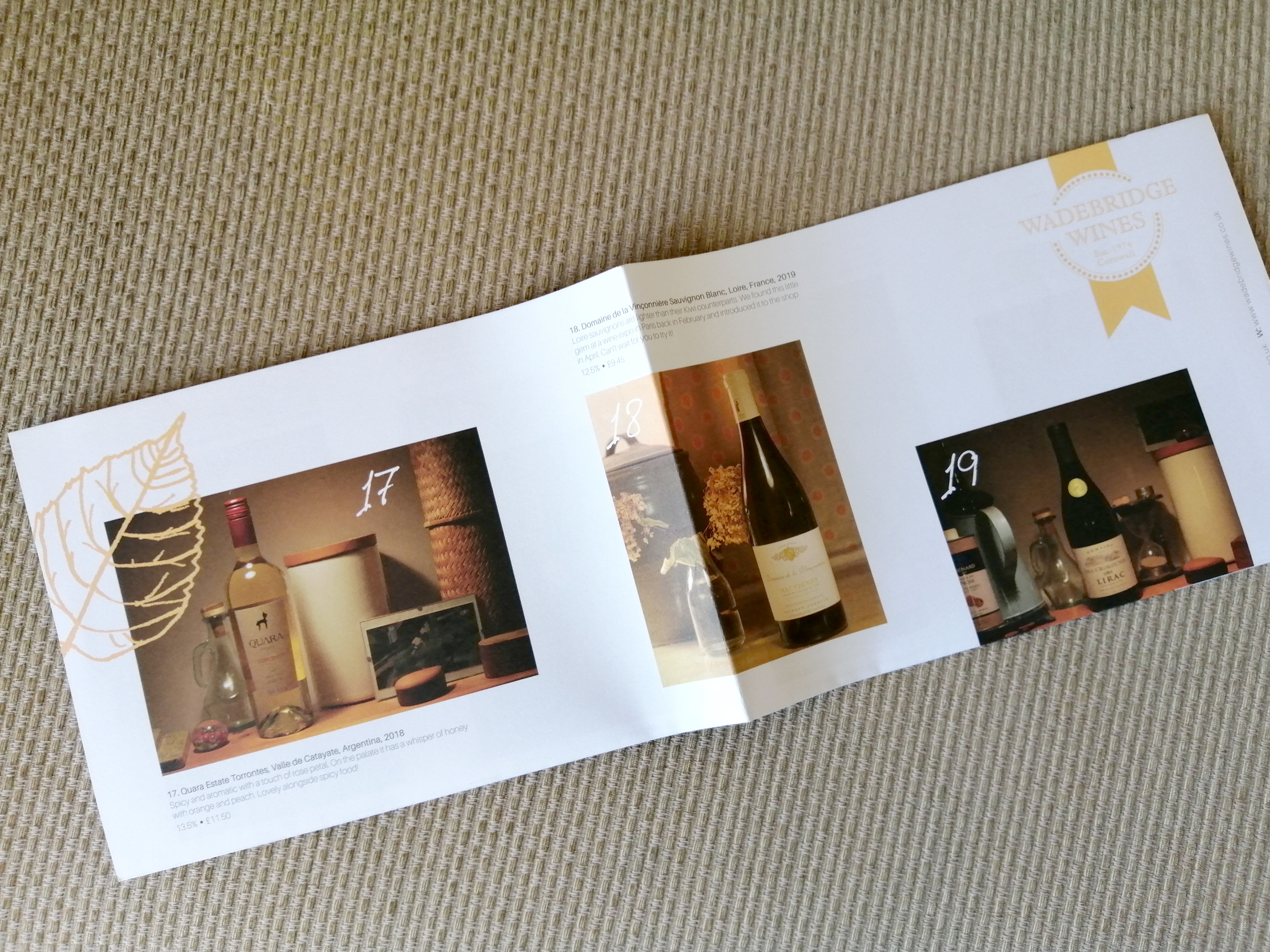 Wine tasting poster for Wadebridge Wines