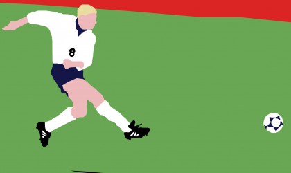 Illustration of Paul Gascoigne for England in 1996