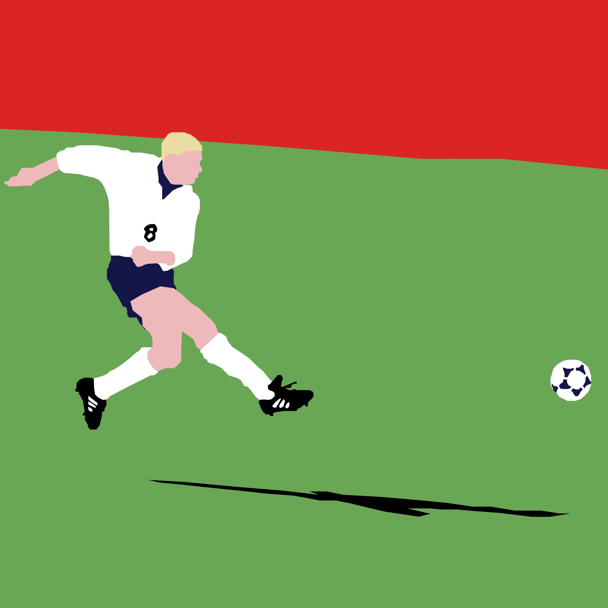 Illustration of Paul Gascoigne for England in 1996