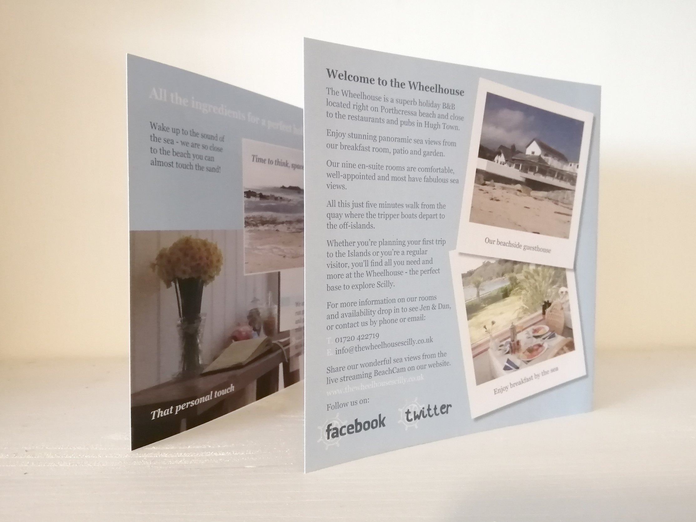 The brochure we design and printed for The Wheelhouse Guest House on the Isles of Scilly