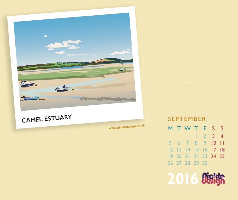 Pickle Design calendar of the Camel Estuary