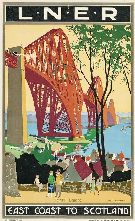 Bridge travel poster vintage