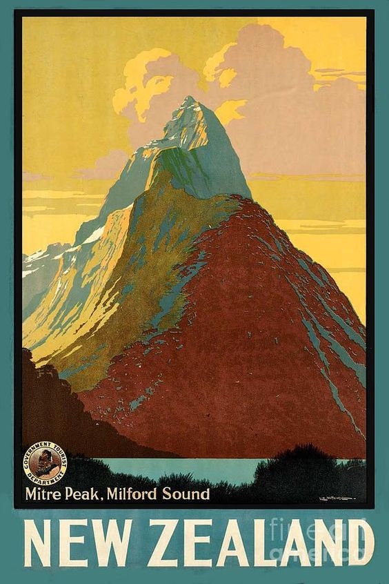 Vintage New Zealand holiday poster