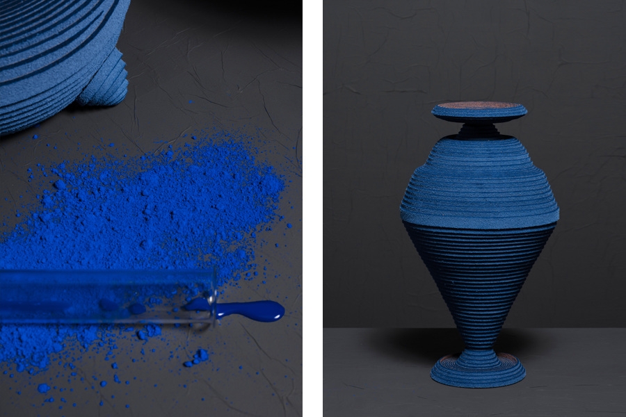 the first man made pigment referenced in felt vases