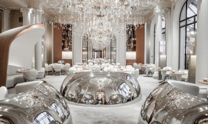 Futuristic and classically french hotel interior