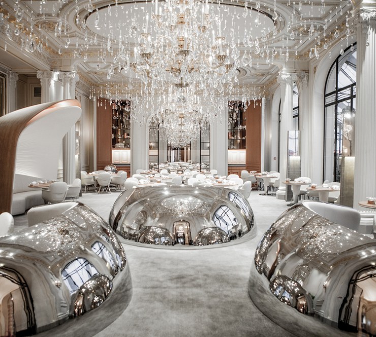 Futuristic and classically french hotel interior