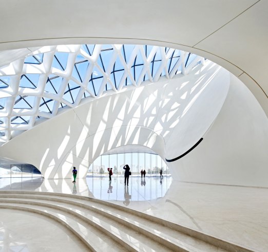 Light filled opera house foyer