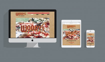 Woody's Wood Fired Pizza retro website