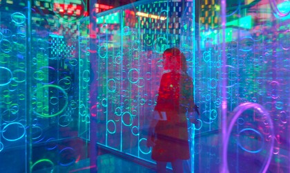 Rainbow labyrinth art installation in China