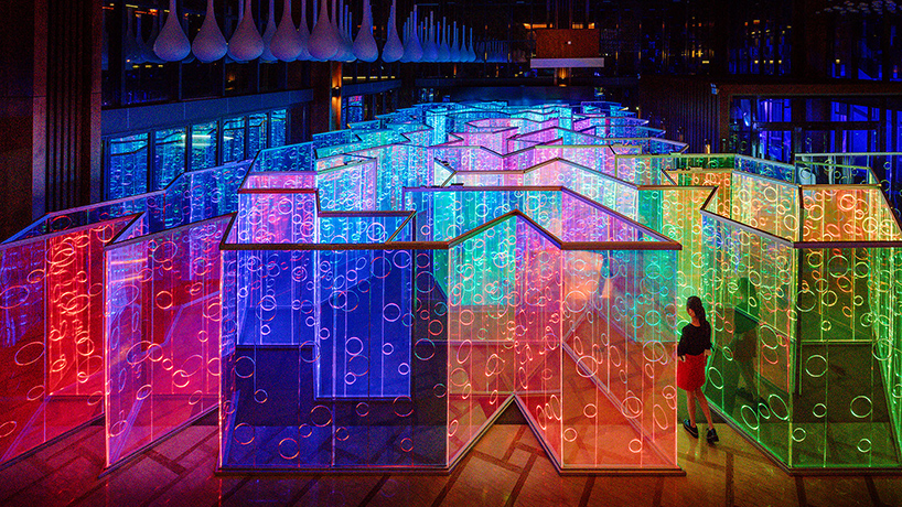 Rainbow labyrinth art installation in China