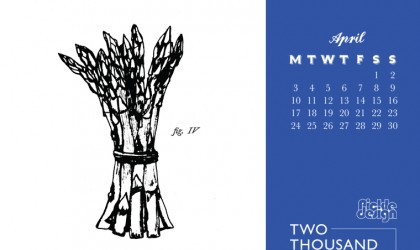 Asparagus illustrated in engraving style for the Pickle Design April calendar download