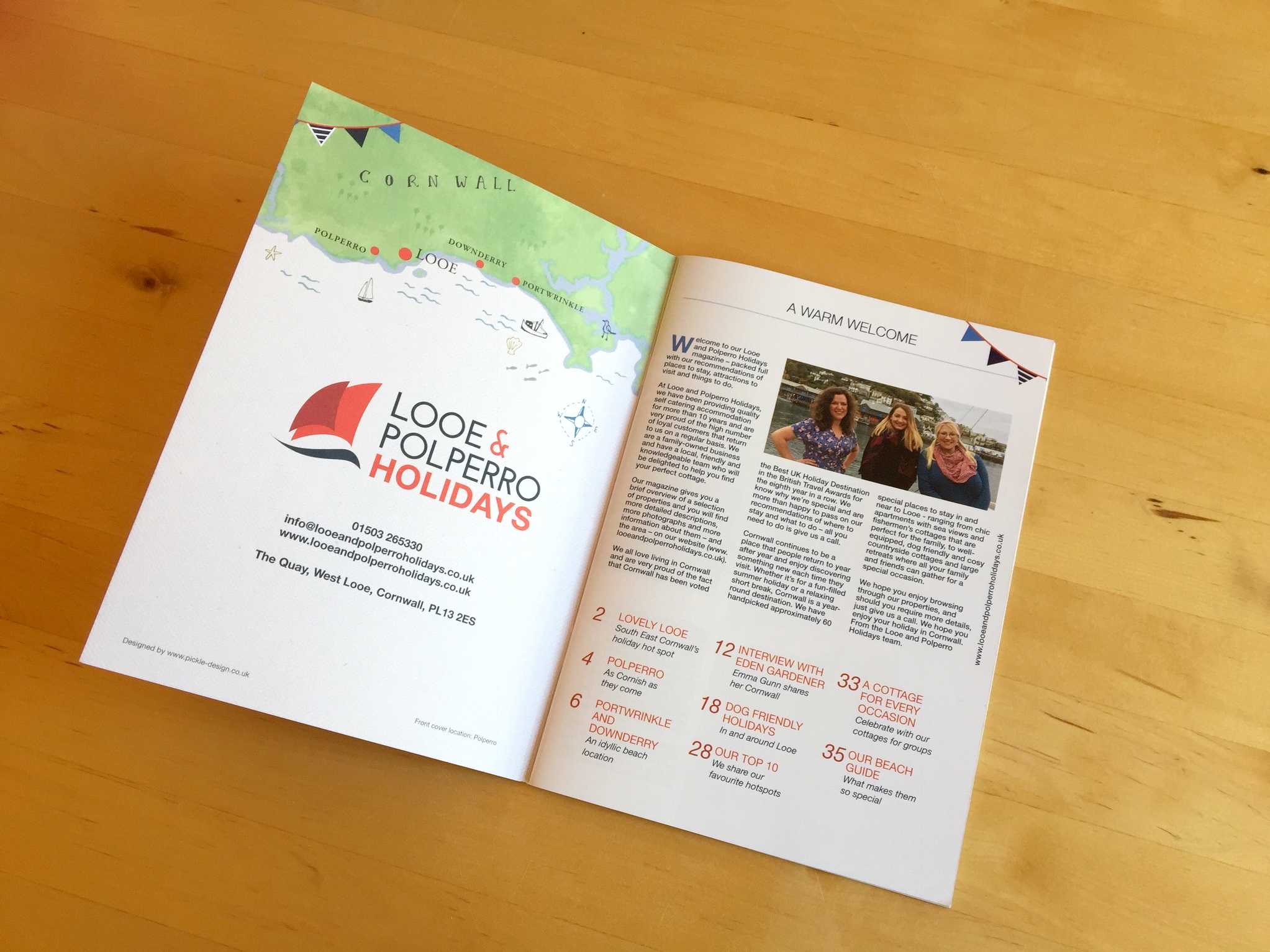 Looe and Polperro magazine designed by Pickle Design