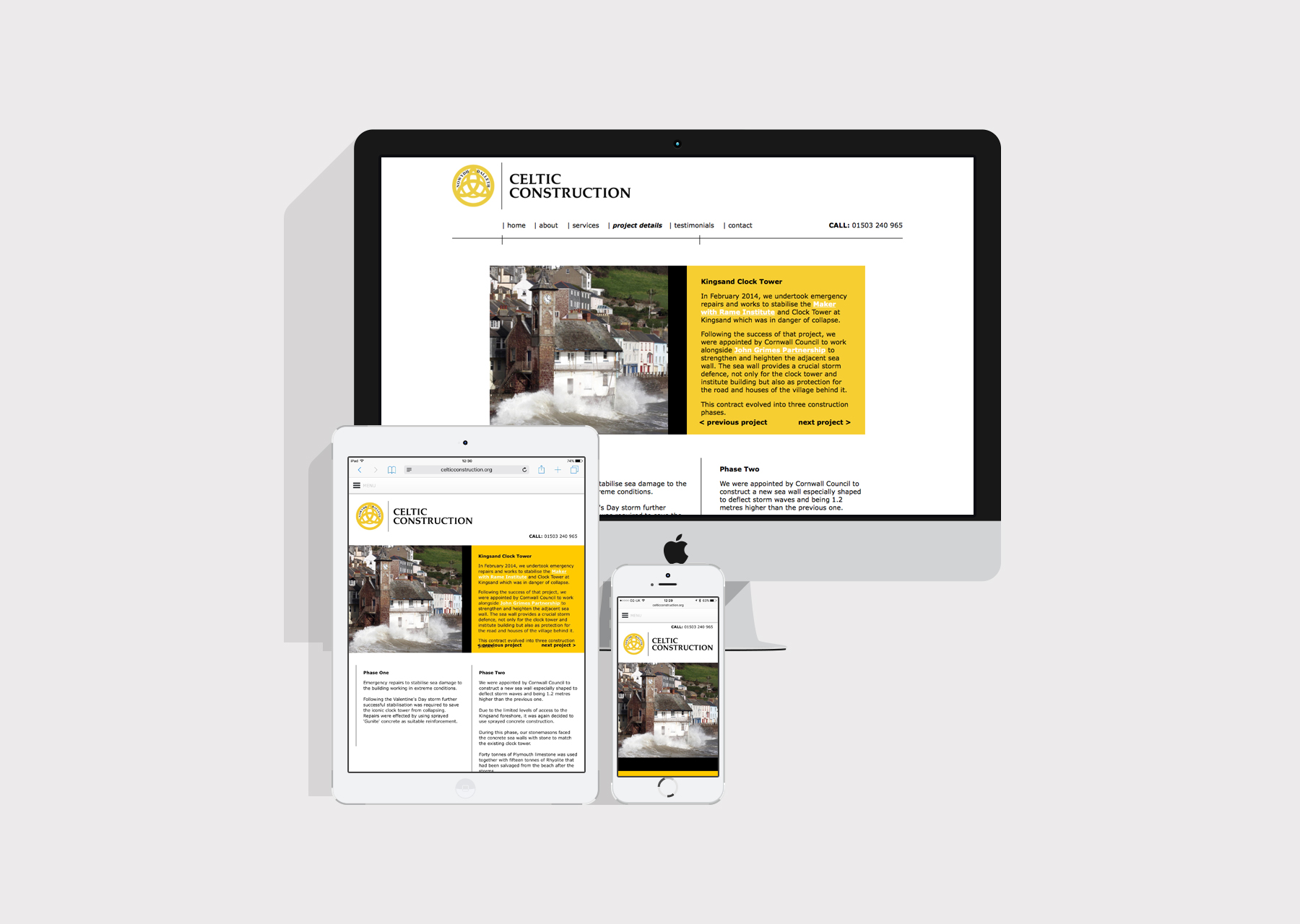 Celtic Construction responsive website