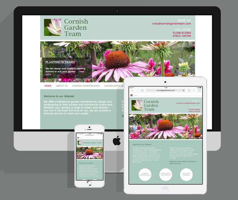 Cornish Garden Team mobile friendly website