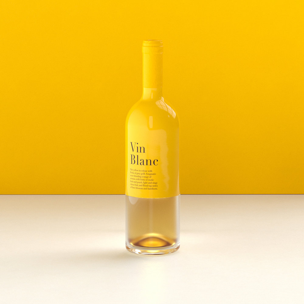 Wine packing design inspiration in citrus yellow