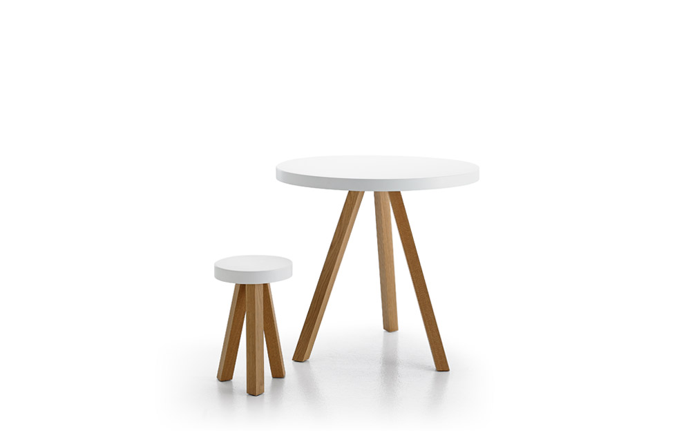 Scandinavian style stool and table