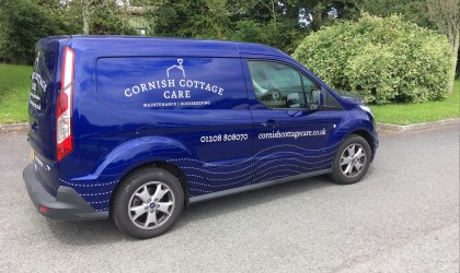 Cornish Cottage Care vehicle sign writing using the new brand