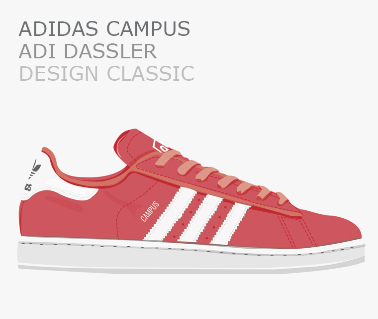 adidas campus illustrated by pickle design for our design classic feature in september's newsletter