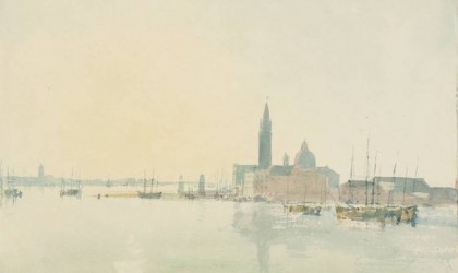 Watercolour of venice in pastel tones by artist Turner