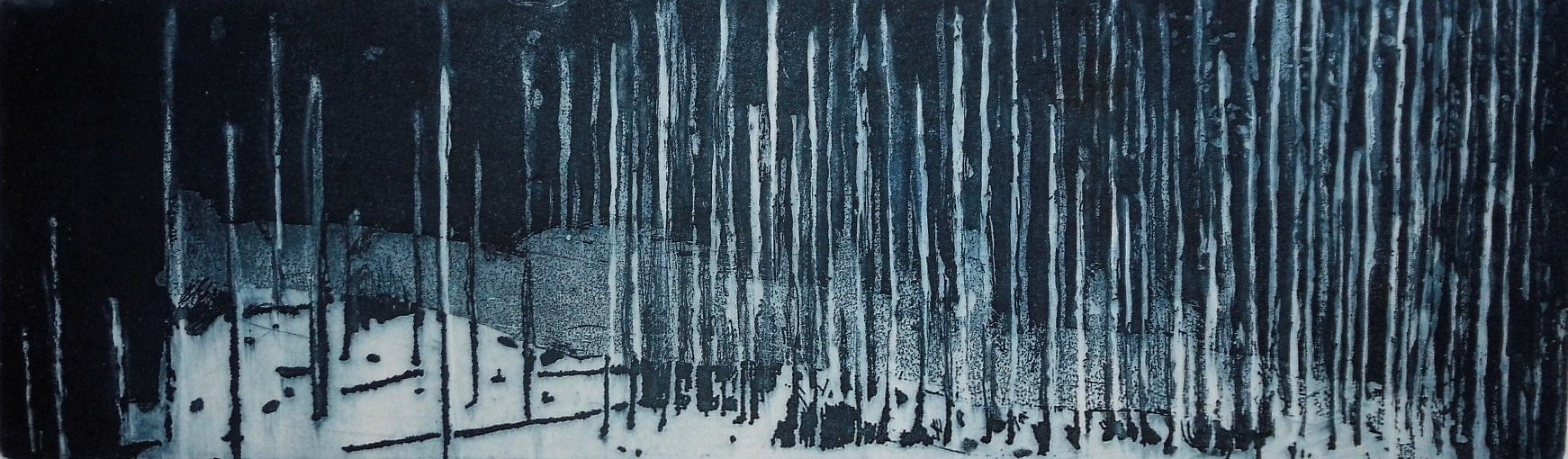 Etching of the forest by Jamie Barnes