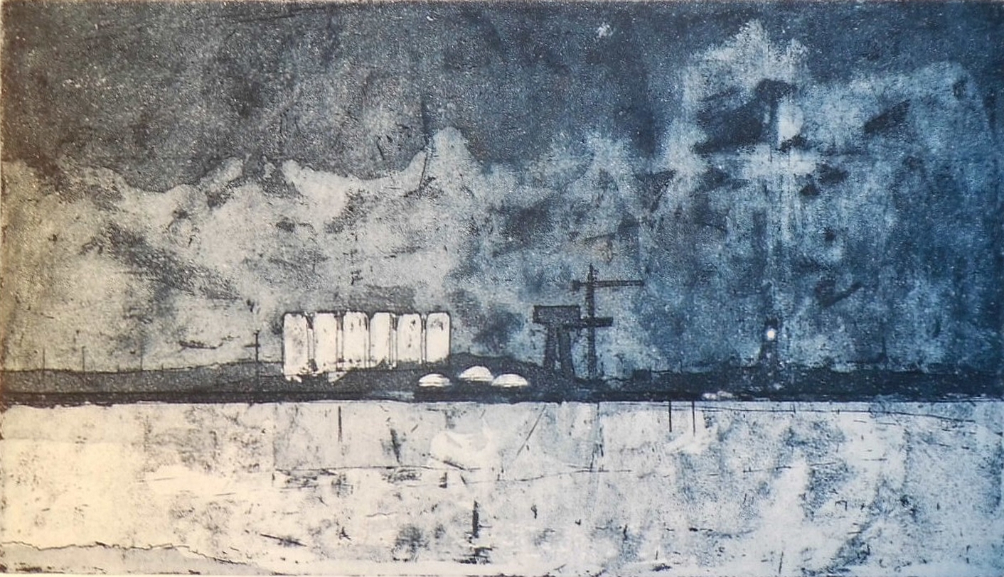 The Docks Etching by Jamie Barnes