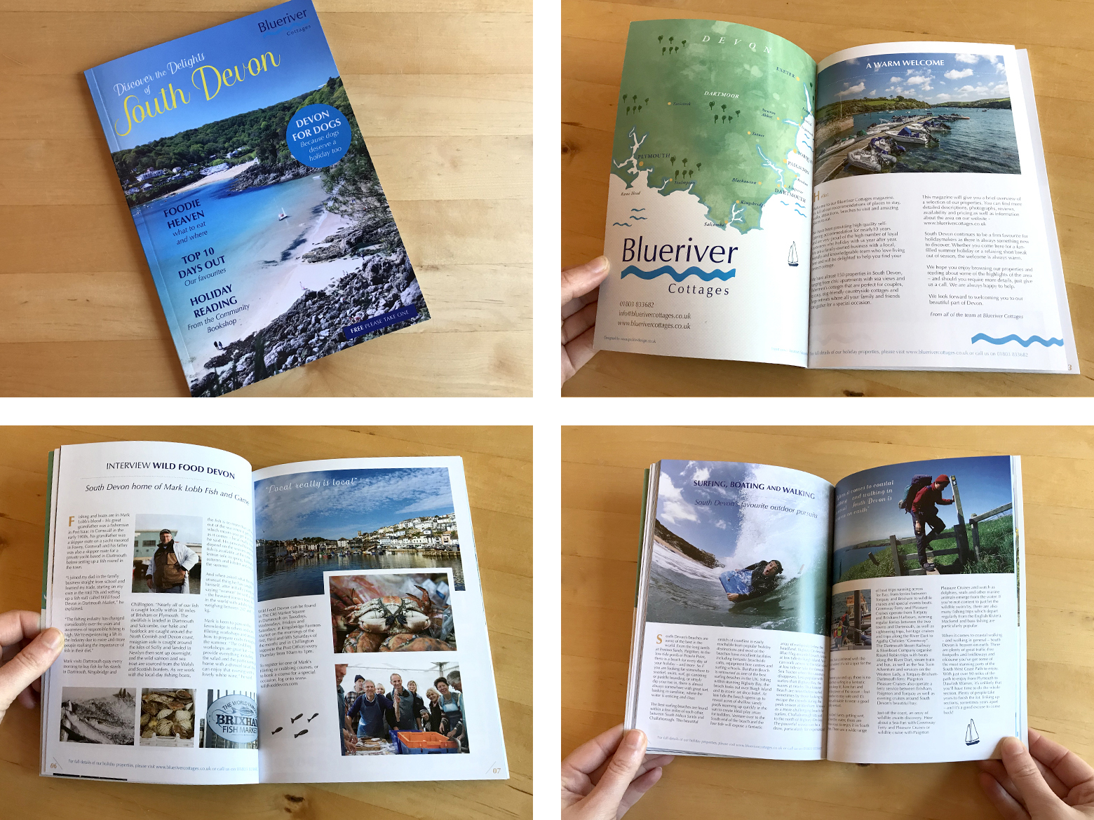 Magazine design for Blueriver Cottages in South Devon
