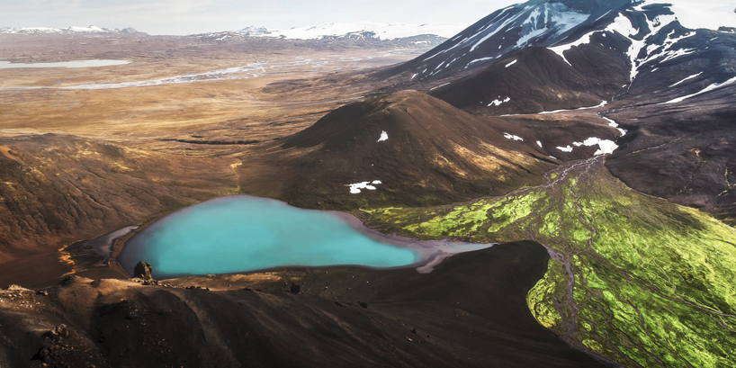 artists Jonathan Besler, Kevin May and Florian Gampert use a drone to capture Iceland
