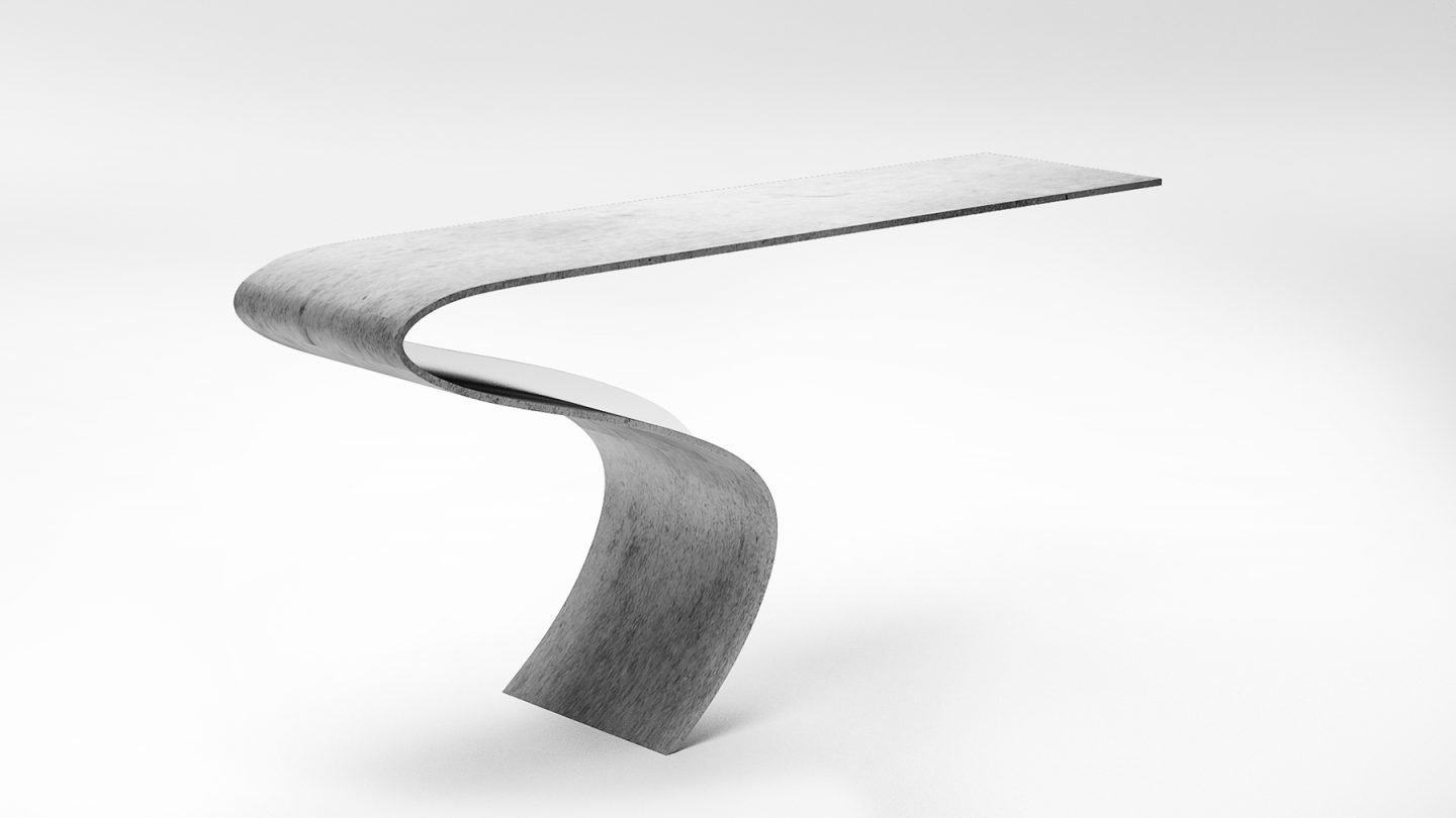 Elegant concrete canvas table by Neal Aronowitz