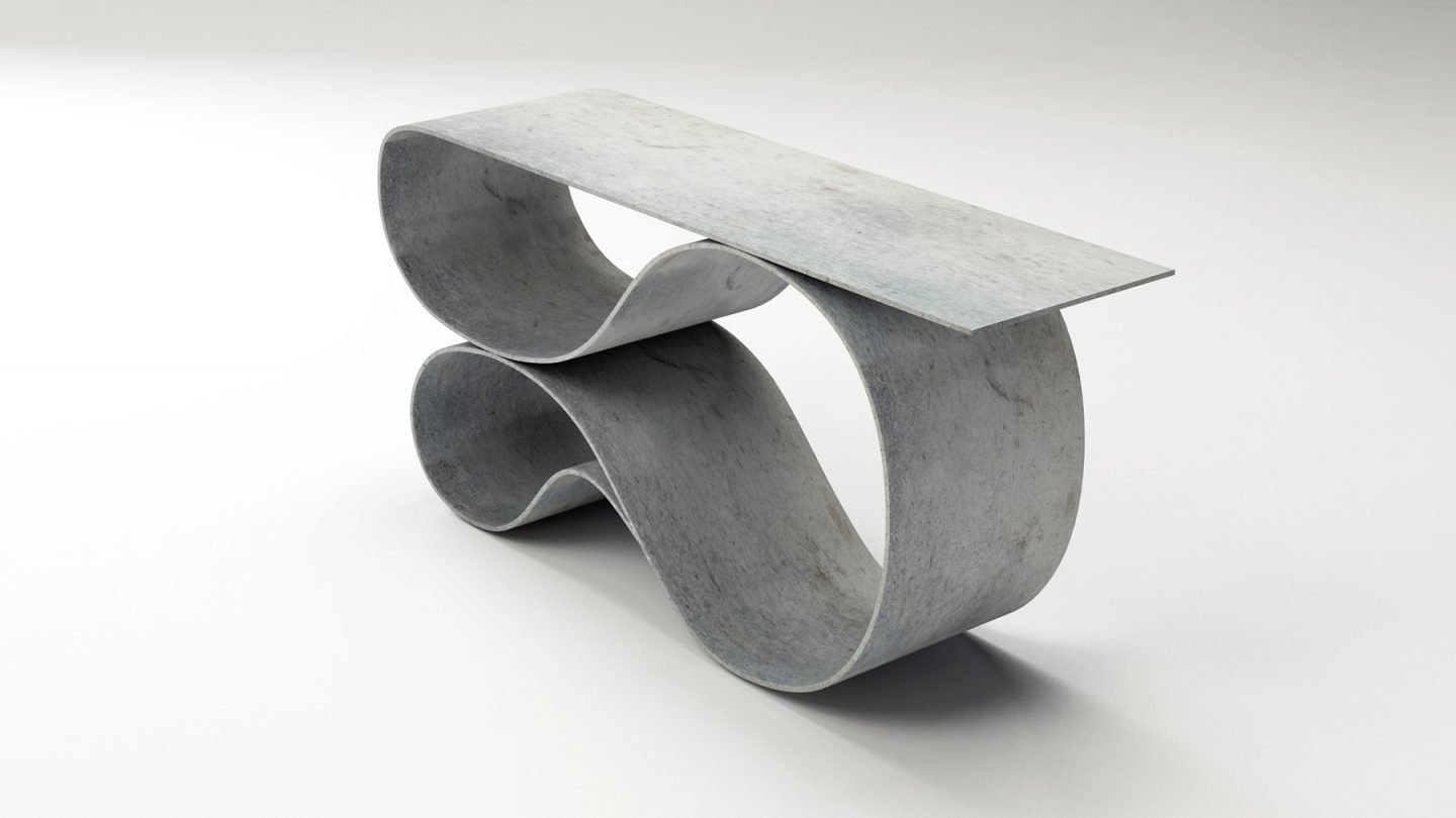 Elegant concrete canvas table by Neal Aronowitz