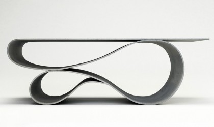 Elegant concrete canvas table by Neal Aronowitz