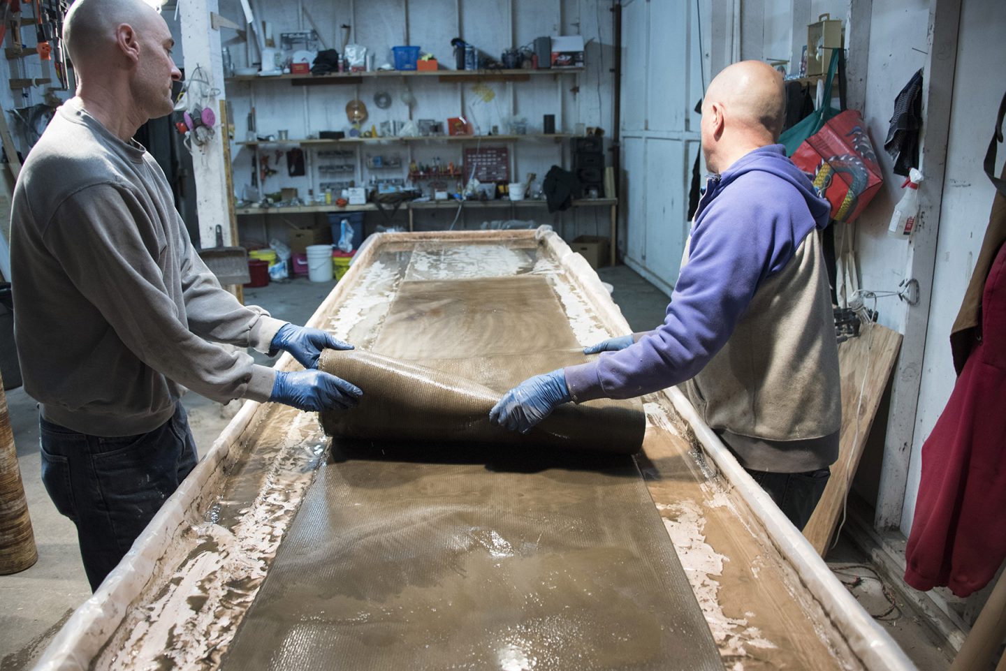 Making the elegant concrete canvas table by Neal Aronowitz