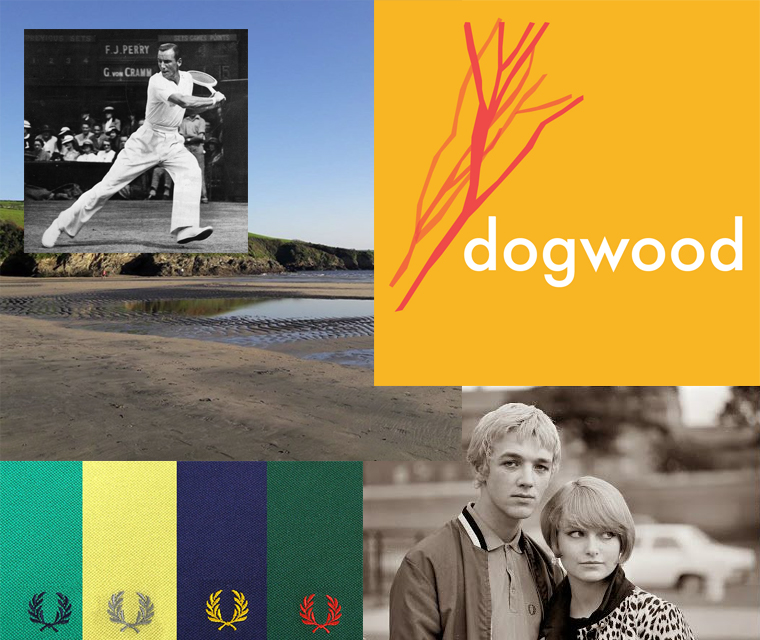 A sneak peek at our February newsletter with the Dogwood tree facts, Fred Perry shirt design classic and Par beach photographed for Instagram