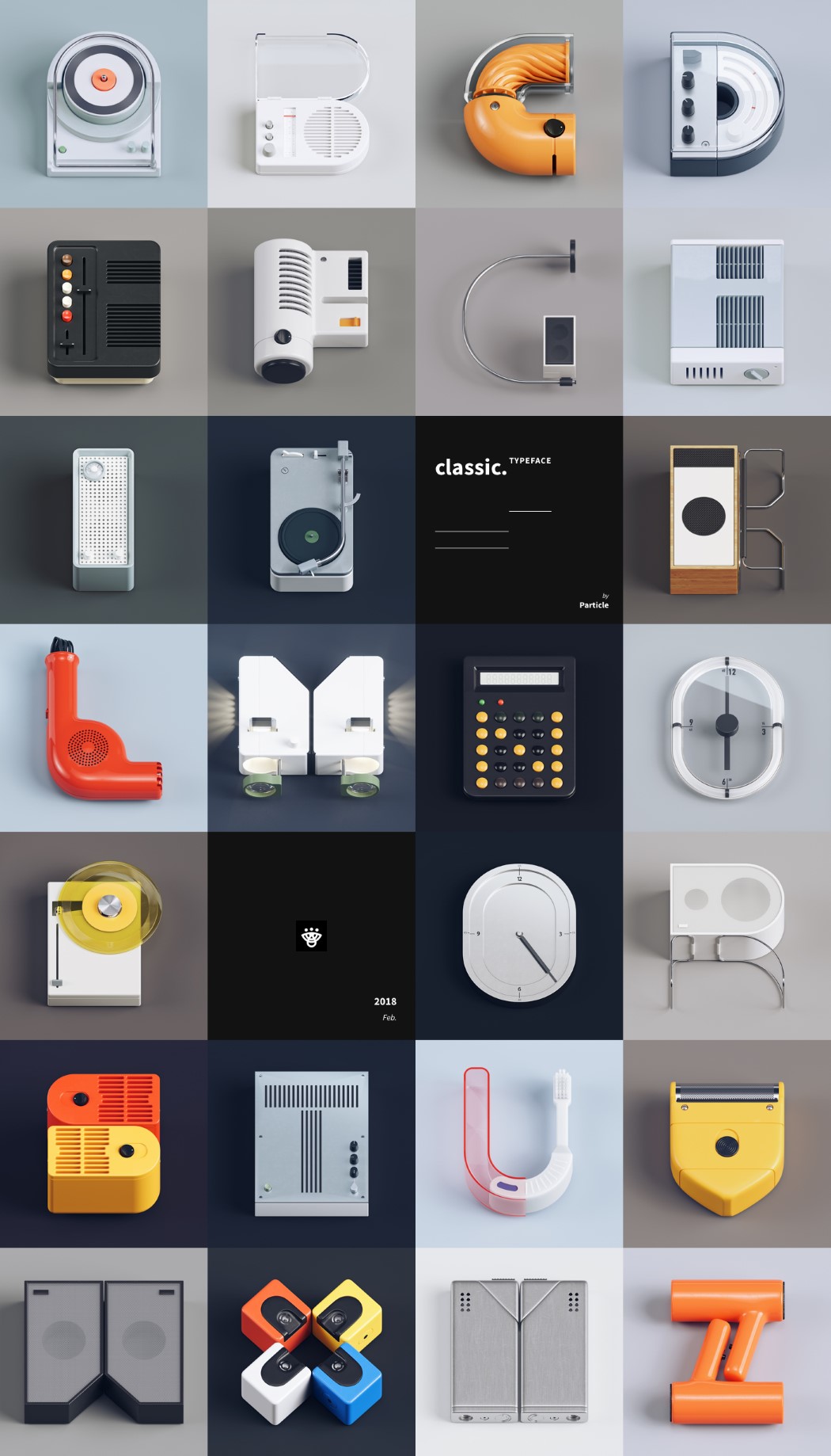 Braun product design turned into the alphabet