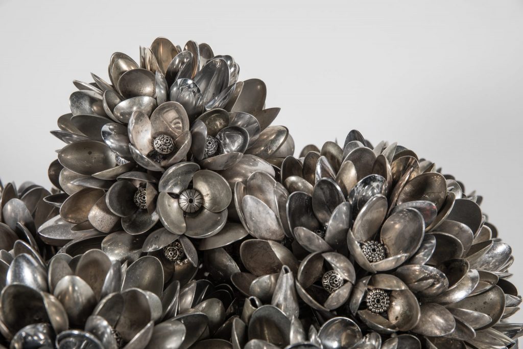 Still life sculptures inspired by the Dutch masters made from spoons 