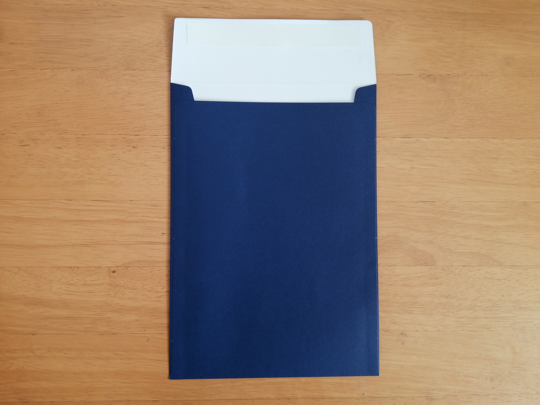 Royal blue branded envelope designed and printed for Lovat Holiday Parks