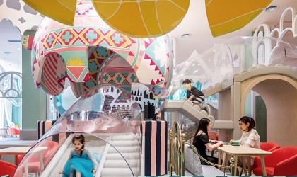 Bright and beautiful children restaurant in Shanghai China