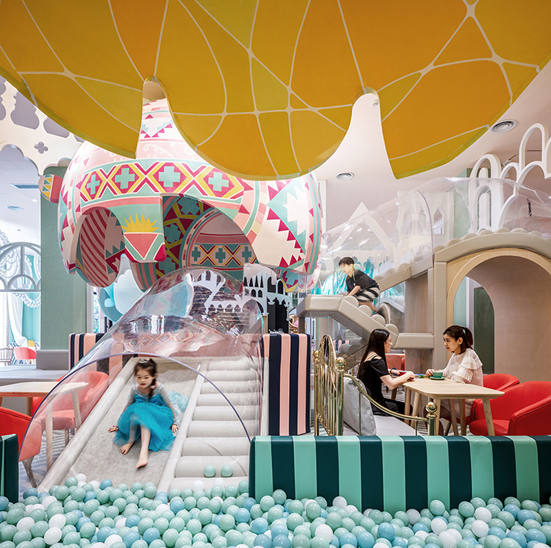 Bright and beautiful children restaurant in Shanghai China