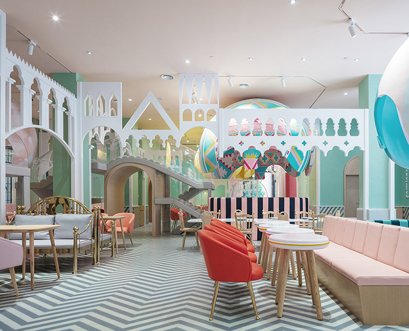 Bright and beautiful children restaurant in Shanghai China