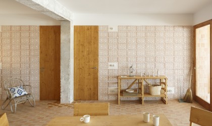 Plaster filled terracotta tiles