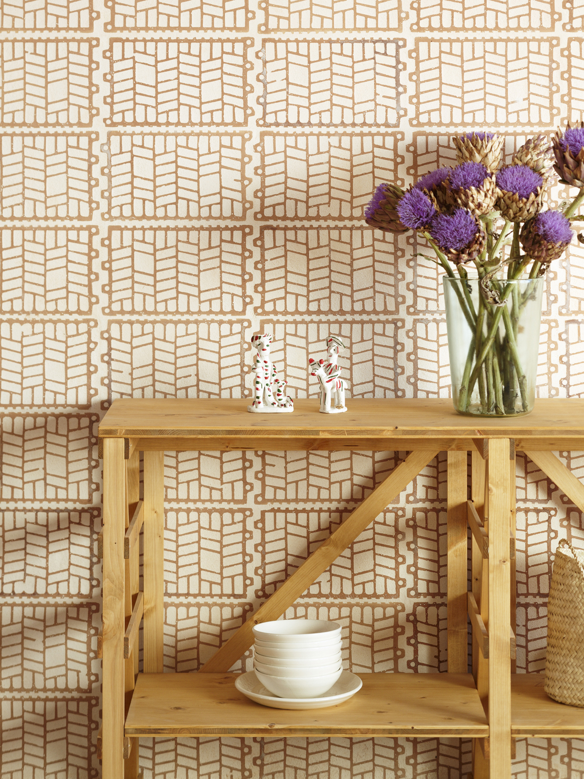 Plaster filled terracotta tiles in the home