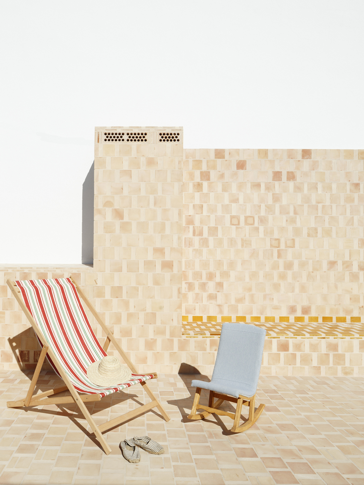 Outdoor terrace with warm terracotta tiles