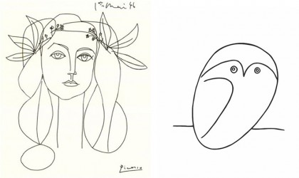 Picasso's line drawings of 'War and Peace' and the 'Owl'