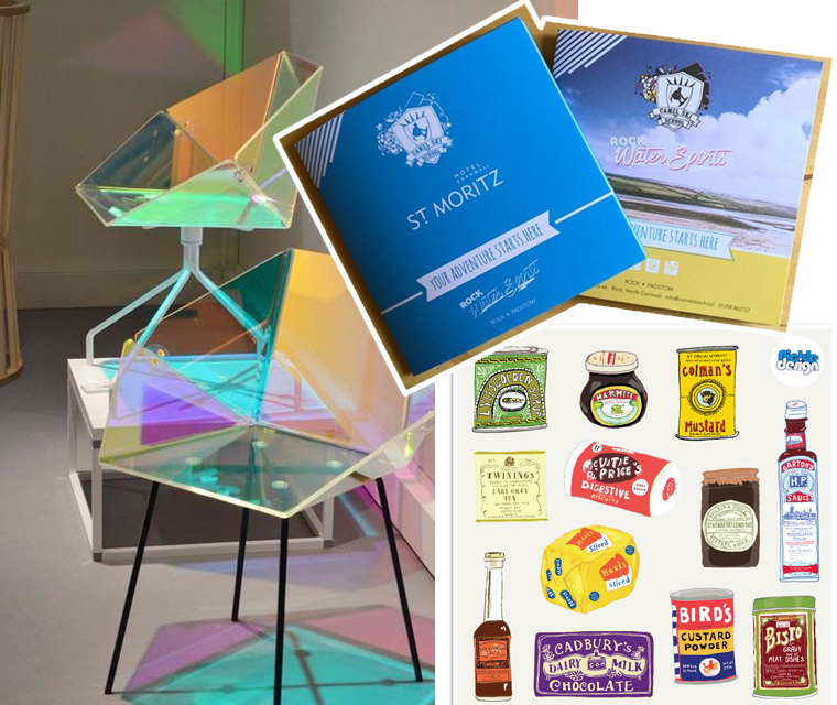 In this month's newsletter chair design, brochure design and vintage packaging illustration 